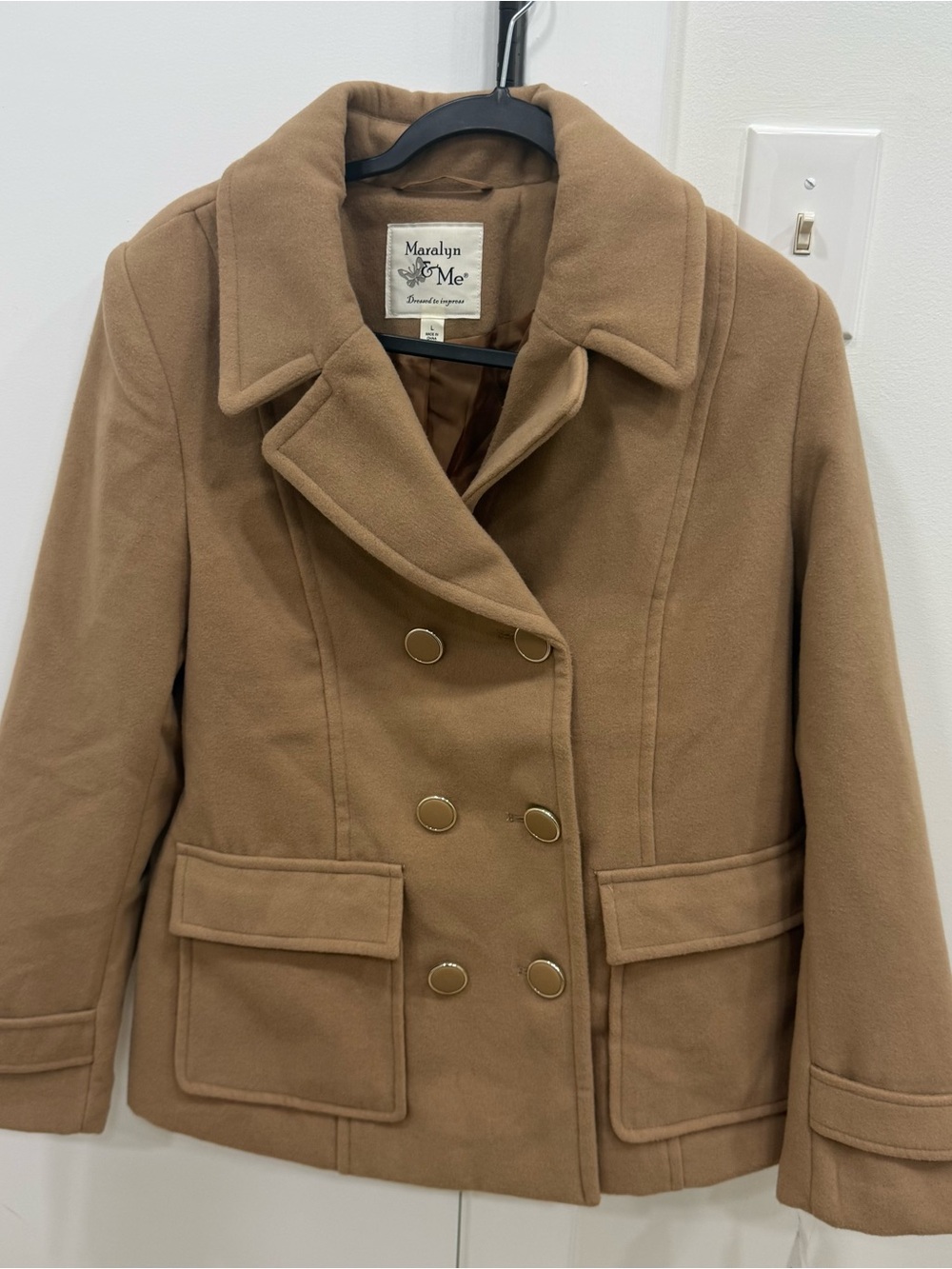 Maralyn & Me Maralyn & Me Camel Pea Coat size L